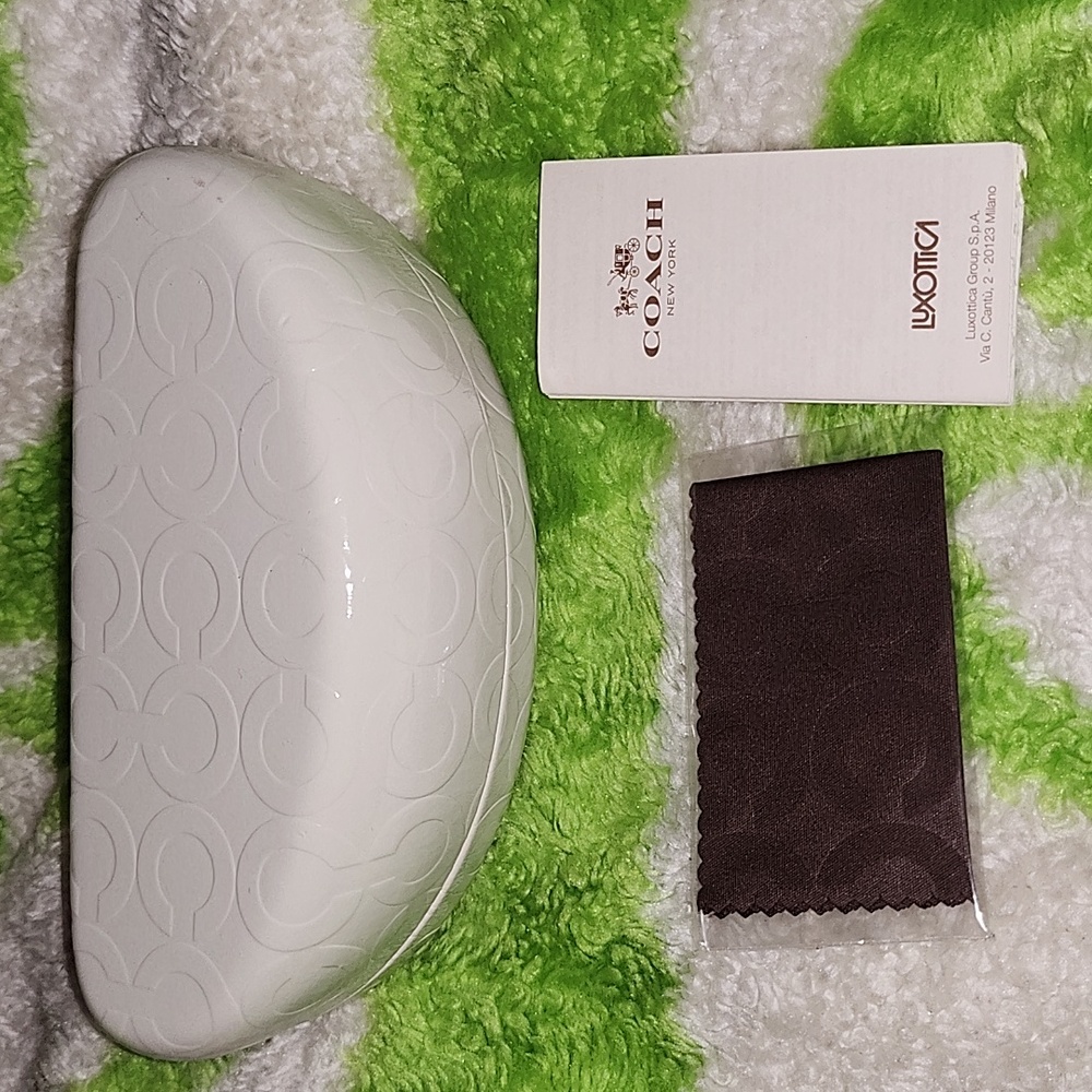 Coach Sunglasses Case in White with Clean Clot, Authentic